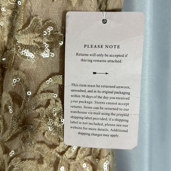 BHLD VADA DRESS SEQUINED BLUSH ROSE GOLD GOWN NWT SIZE 12 STUNNING - Picture 6 of 9